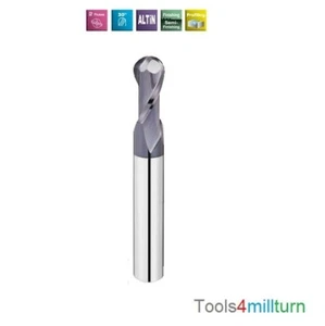 VHM Radiusfräser  R0,15-R8mm, mit AlTiN-Beschichtung, Z=2 - Picture 1 of 2