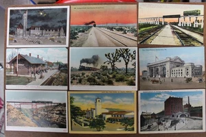 9 antike/vintage Eisenbahn Postkarten - New Union Station / Pennsylvania R.R. Bahnhof - Bild 1 von 2