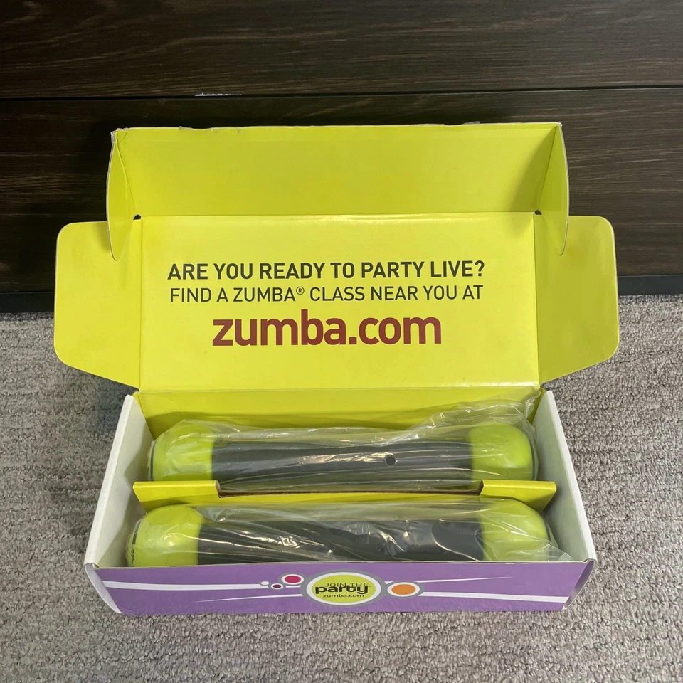 Zumba Toning Sticks Set of 2 Green Shaker Workout Weights 1 lb ea Gym Yoga Shake - Image 1 of 3