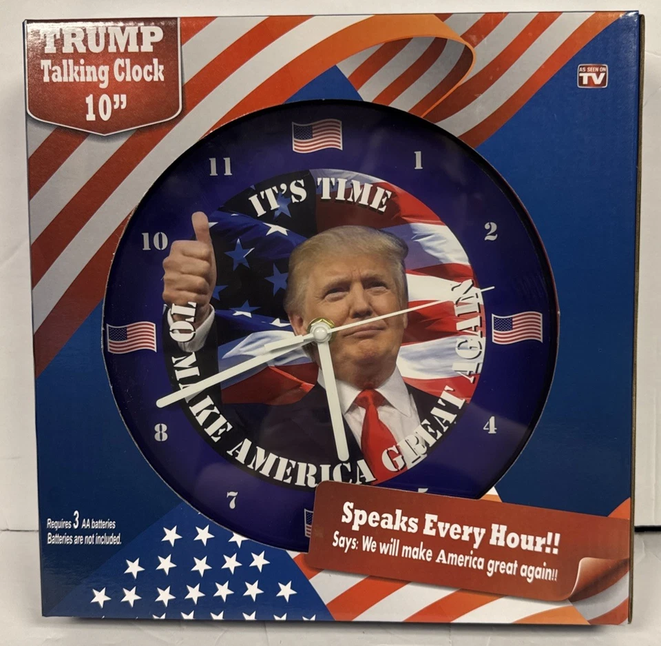 as Seen on TV E-0722 President Trump Talking Clock 10 In. Diameter