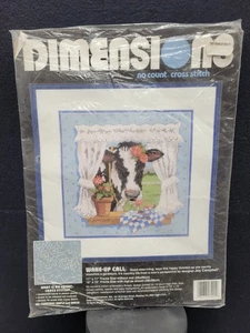 Dimension-NoCount-Kreuzstich-"Weckruf" Bauernhof Holstein Kuh Rinder 15"x15" - Bild 1 von 6