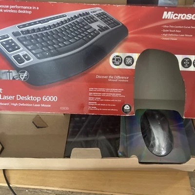 Rare Microsoft Laser Desktop 6000 v2 Wireless Keyboard & Mouse OPEN BOX - Image 1 of 4