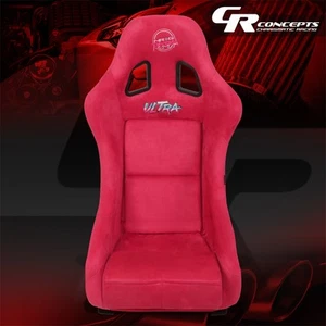 NRG RED PRISAMA ULTRA FIBERGLASS ALCANTARA FABRIC MEDIUM FIXED BACK BUCKET SEAT - Picture 1 of 7