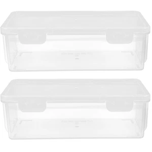 Caja de plástico para tarro de almacenamiento de pan de 2 piezas para mostrador de cocina caja de pan hermética - Imagen 1 de 12