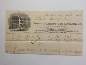 Documento de la Guerra Civil 1862 Providence Tool Company Armory Cornett & Nightingale  - Imagen 1 de 2