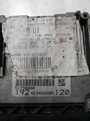 51798000 centralina motore FIAT STILO MULTI WAGON 192 1.9 120 2005 1265212 - Immagine 1 di 4