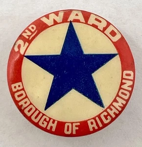 Gilded Age 1890s Whitehead & Hoag Staten Island NY Richmond Lapel Pin Screwback - Picture 1 of 7