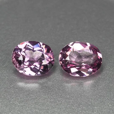 1.48Ct 2 Pcs Perfect Pair Oval Cut 5.8 x 4.9 MM 100% Natural Pink Malaya Garnet - Image 1 of 4