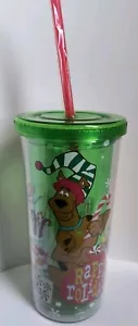Scooby Doo "Rappy Rolidays" große kalte Tasse grün mit Deckel & Strohhalm, 20 Unzen kostenloser Versand - Bild 1 von 6