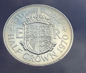 1970 Proof Half Crown Elizabeth II Copper-nickel 14.14g 32.3mm KM# 907, Sp# 4145 - Picture 1 of 5