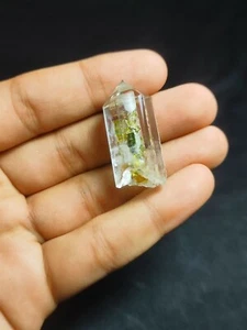 Raw Clear Quartz Pencil with Tourmaline Filling - Unique Healing Gemstone - Picture 1 of 2
