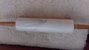 Brand-New Norpro Marble Rolling Pin  with Wooden Stand - Picture 1 of 4