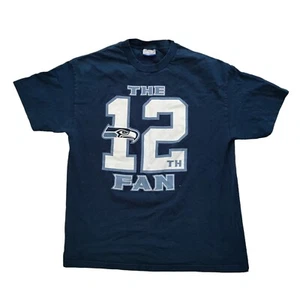 Seattle Seahawks Football The 12th Fan Dark Blue t-shirt size Large Reebok Tag - Picture 1 of 6