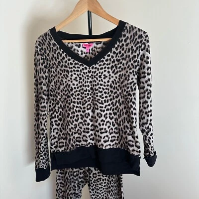 Conjunto de pijama de lana gofre estampado Betsey Johnson - talla pequeña Foto 1 de 4