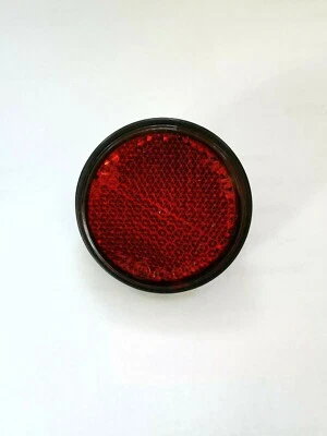 universal Mini Reflektor Katzenauge Rückstrahler rot Motorrad KFZ rund 43mm - Bild 1 von 2