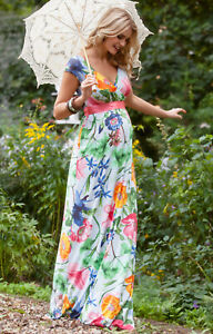 Tiffany Rose Alana Maternity Dress Maxi Gown Hawaiian Breeze Size 1, UK 8-10