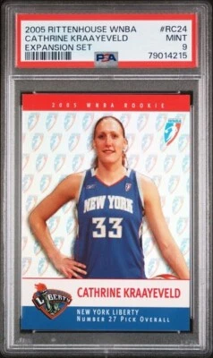 2005 Rittenhouse WNBA Rookie Cathrine Kraayveld PSA 9 New York Liberty Oregon - Image 1 of 2