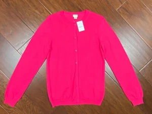 NEW NWT J.CREW crewcuts Girls Hot Pink Cardigan Sweater 100% Cotton Size XXL - Picture 1 of 4