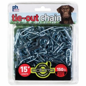 Cadena de amarre de 15 pies Prevue Pet Products resistente 2116 plata acero inoxidable - Imagen 1 de 1