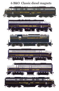 Baltimore & Ohio Classic Diesel Locomotoras Juego de 6 imanes Andy Fletcher - Imagen 1 de 1