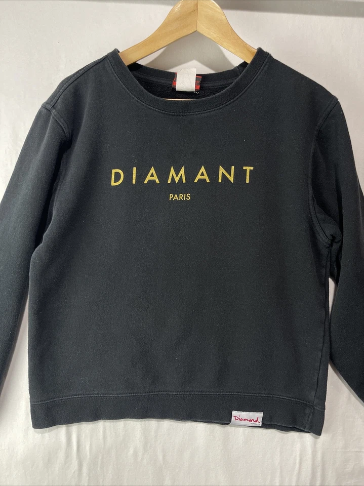 Diamond Supply Co Suéter Mujer Mediano Diamante París Sudadera Pullover Crew Foto 1 de 4