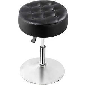 PU Leder Ottomane Kosmetik Hocker verstellbar Höhe 17"-23" 360° drehbar schwarz - Bild 1 von 19