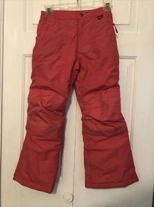 Lands End Kids  Snow Pants Sz 7 Pink Insulated Grow a long Ski Girls - Picture 1 of 4