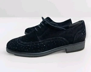 Paul Green Women's Black Suede Brogue UK size 7 BNIB - Picture 1 of 10