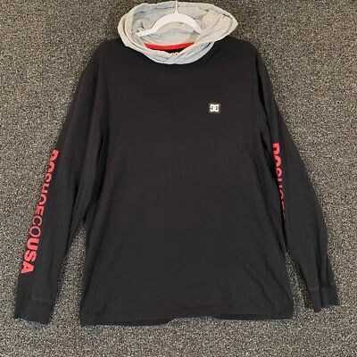 DC Shoe Co Jacket Mens Large Black Gray Hoodie Pullover Lightweight L/S - Image 1 of 4