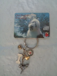 Nuevo - Pequeños Regalos - Perro Pastor Inglés Antiguo - Llavero y Dijes - Imagen 1 de 1