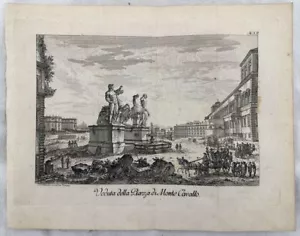 PIAZZA DI MONTE CAVALLO ROMA FRIEDRICH SECUNDUM PIRANESI QUIRINALE 1782 - Imagen 1 de 2