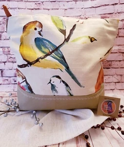 Meadow Birds Bird Watchers Shoulder Purse Zip Handbag One of a kind USA Handmade - Picture 1 of 7