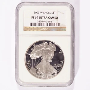 2003-W Silver American Eagle Proof Dollar NGC PF69 Ultra Cameo - Picture 1 of 2