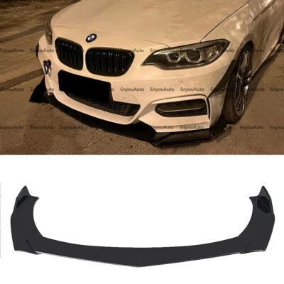 For BMW 118i 120i 128i Series Front Bumper Lip Spoiler Splitter Glossy Black Foto 1 de 4