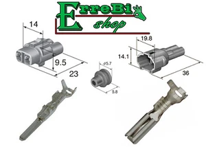 KIT CONNECTOR SUMITOMO MT SEALED MALE FEMALE 2 WAY + TERMINAL AND 4 RUBBERS - Picture 1 of 1