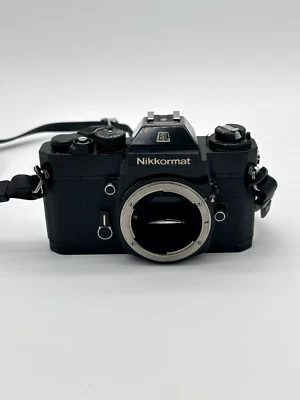 Nikkormat EL 35mm SLR Film Camera, Black, Shutter Works + Auto Wind PLEASE READ - Image 1 of 4