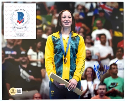 FOTO 8X10 FIRMADA POR MOLLIE O'CALLAGHAN 2024 OLÍMPICOS DE PARÍS AUSTRALIA NATACIÓN BAS Foto 1 de 2