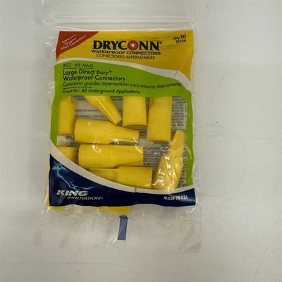 KING INNOVATION DRYCONN 31556 LARGE DIRECT BURY WATERPROOF WIRE CONNECTORS #22-#8 AWG