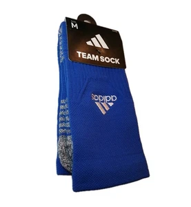 ADIDAS TEAM SOCK - Unisex Soccer Socks - Blue - Medium - 1 Pair - 5 Star Cotton - Picture 1 of 6