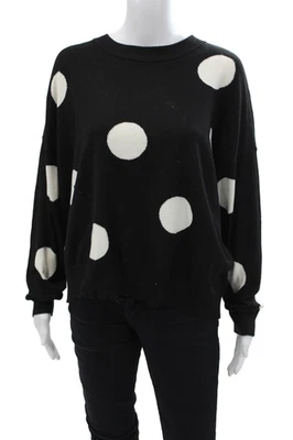 Suéter T Tahari Mujer Lunares Mangas Largas Cuello Redondo Negro Blanco Talla Grande Foto 1 de 4