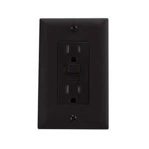 PASS & SEYMOUR 1595-TR GFCI DUPLEX RECEPTACLE TAMPER RESISTANT, 15A, 125V, BROWN - Picture 1 of 3