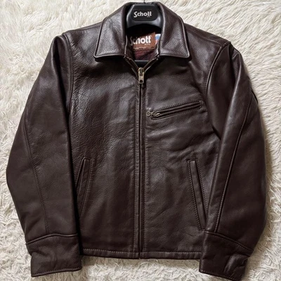 SCHOTT Leather 681 Rider's Jacket Size 34 Bordeaux From Japan 129902K Authentic - Image 1 of 4