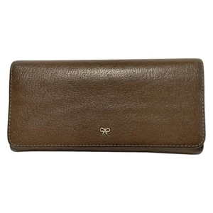 Auth Anya Hindmarch - Dark Brown Leather Long Wallet - Picture 1 of 6