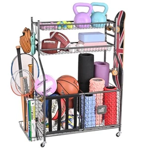 Garage Sports Equipment Organizer, Baseball Storage Large Capacity, Sports Or... - Picture 1 of 6