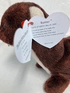 Peluche Ty Beanie Baby💜Runner The Furet RARE Mean Cobra Poem 8" neuve MWMT - Photo 1 sur 1