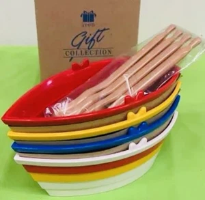 Avon 1996 DOWN BY THE SEA X4 con cucharas helados barcos ¡Diversión de verano! Vacaciones NOS - Imagen 1 de 8