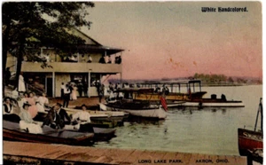 Postkarte Cormany's Boat Landing Long Lake Akron Ohio alt Vintage 0767 - Bild 1 von 2