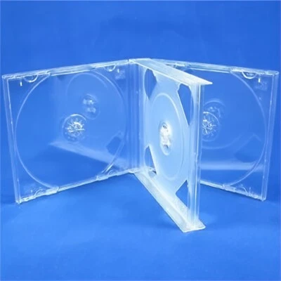 3 Way Clear Triple 23mm Spine Holds 3 Discs Empty Replacement CD Jewel Cases LOT - Image 1 of 4