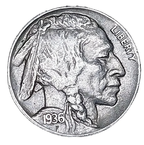 1936-D Denver Buffalo Nickel 5 Cents-Better Date ~ AU Cover