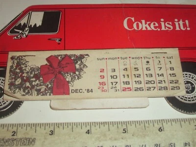 1984 - 85 Coke is it cardboard Calendar ad on a van - Image 1 of 4